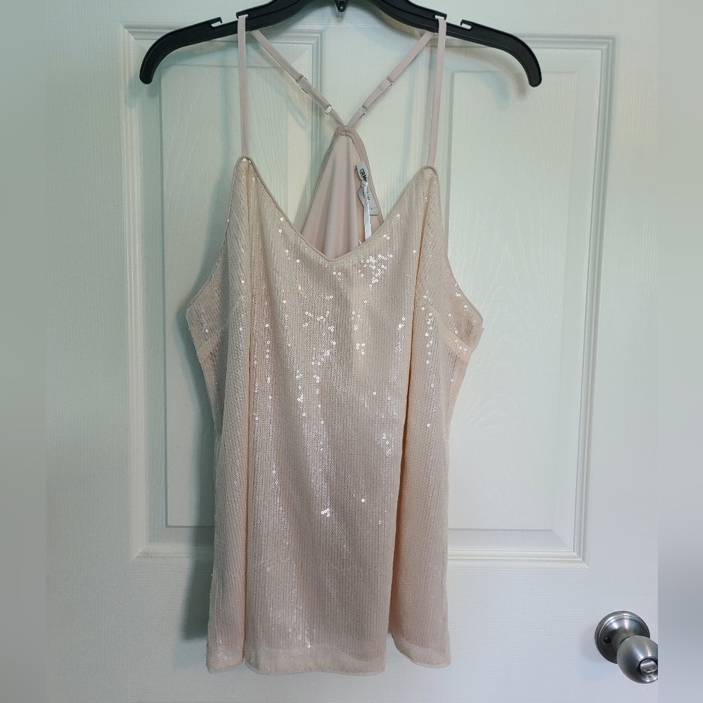 NWT Grace Karin V-neck Sequined Cami Top L